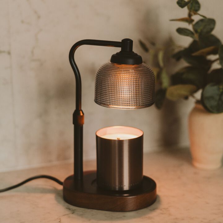Candle Warmer Lamp with Wood Base
