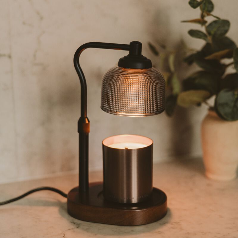 Candle Warmer Lamp with Wood Base image number 1