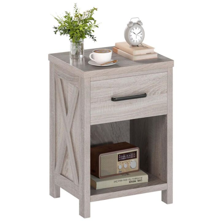 Hivvago Nightstand with Drawer and Shelf