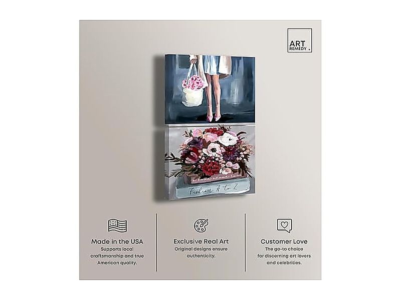 Blush Pink Bedroom Serenity Canvas Farmhouse Wall Decor Set 2 Gallery Wrapped image number 1