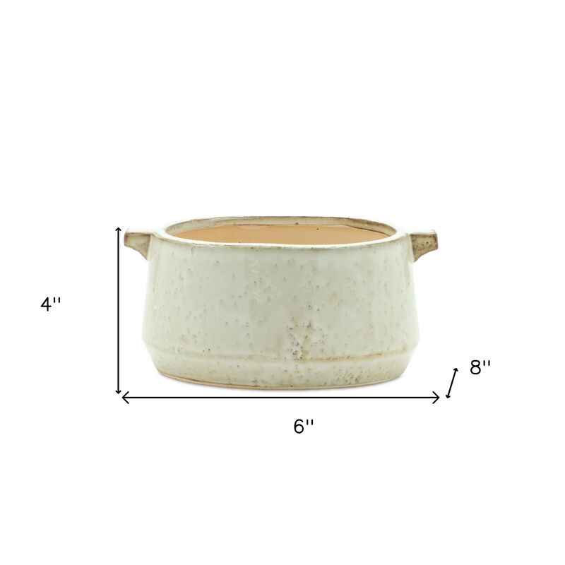 Hivvago 6 Inch Gray Clay Round Pot Planter