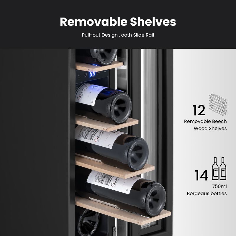 7 Inch Wine Fridge, 7 Bottle Wine Cooler, Built-in or Freestanding Wine Refrigerator, for Home Kitchen, Bar &ndash; Set of 2 image number 3