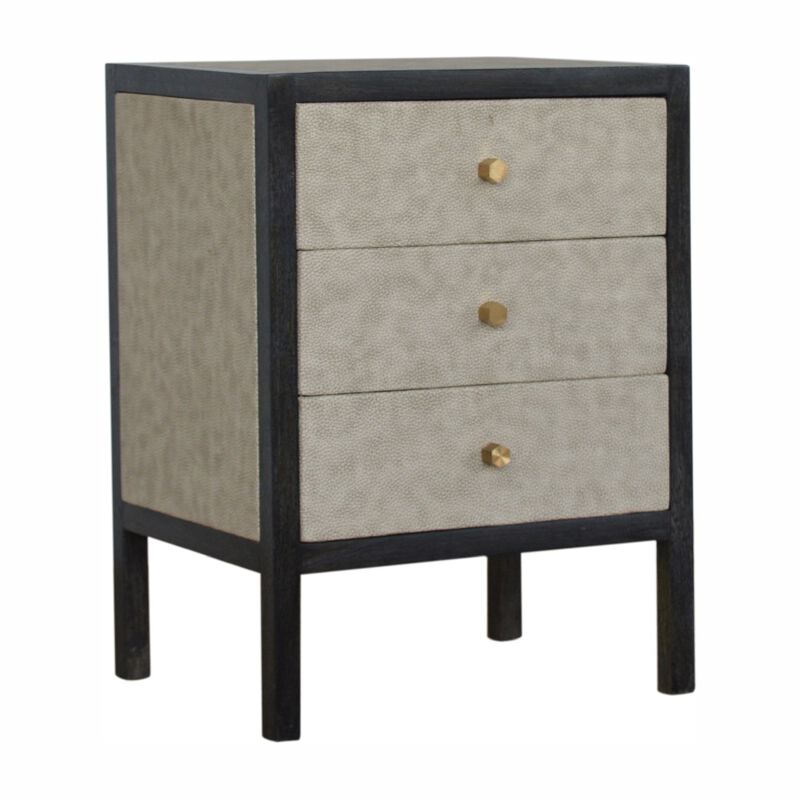 Artisan Furniture Solid Wood  Faux Leather Nightstand