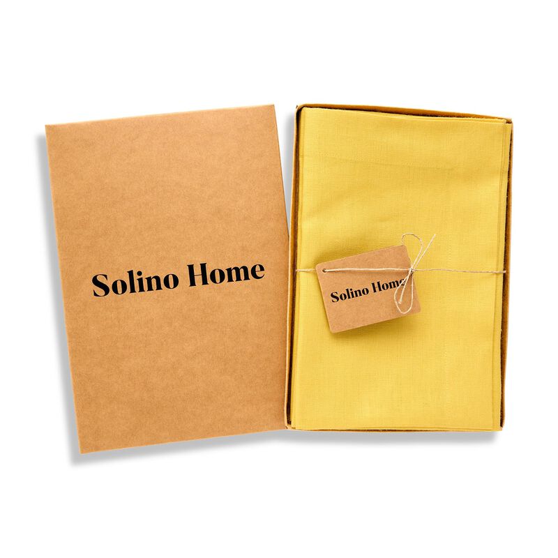 Solino Home 100% Pure Linen Dinner Napkins 20 x 20 Inch Set of 4 - Diana