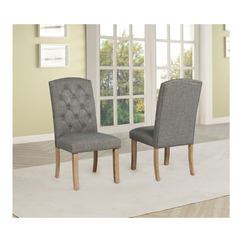 Best Quality Furniture 7 Piece Traditional Dining Table With Dark Grey Side Chairs