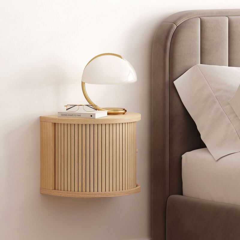 SLIDDO 16'' Floating Nightstand with Storage and Sliding Door.