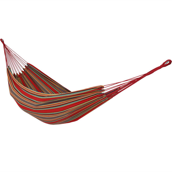 Sunnydaze 2-Person Woven Cotton Hammock with Carrying Case