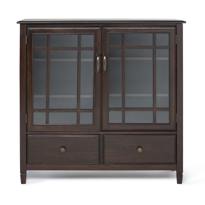 Connaught SOLID WOOD 46 inch Wide Traditional Tall Storage Cabinet in Dark Chestnut Brown image number 2