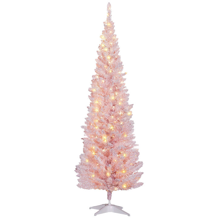 BreeBe 6ft Pencil Christmas Tree with Realistic Branches