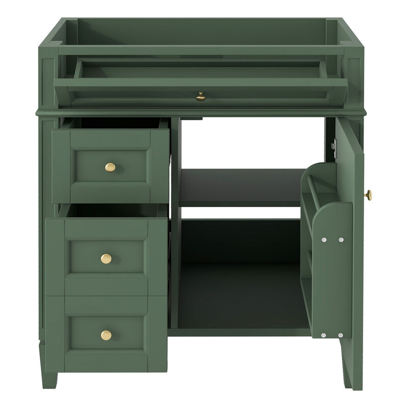 ELEMENT ACE 30 Inch Freestanding Bathroom Vanity Without Top Sink, Sturdy Bathroom Storage Cabinet with Multiple Drawers and Adjustable Shelf for Bathroom Organization image number 3