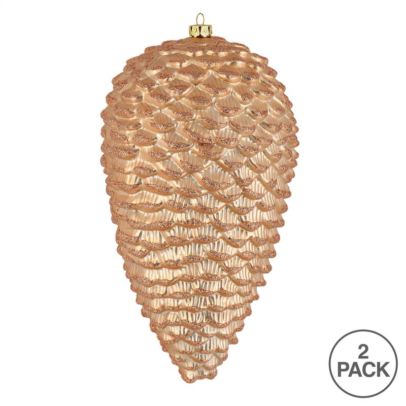 10" Cafe Latte Matte Glitter Pinecone 2/ image number 1
