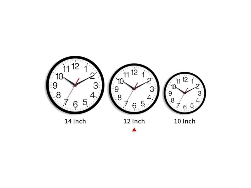 Black Wall Clock 12 Inch Silent Non Ticking Modern Battery Operated image number 2