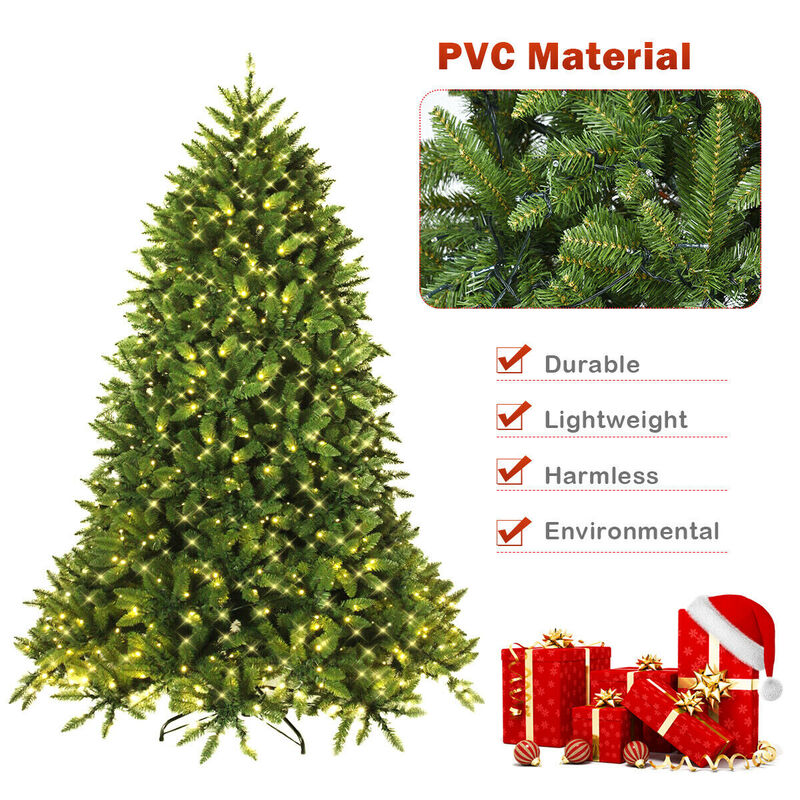 Artificial Fir Christmas Tree with Pre-Installed LED Lights, Lifelike Design image number 5