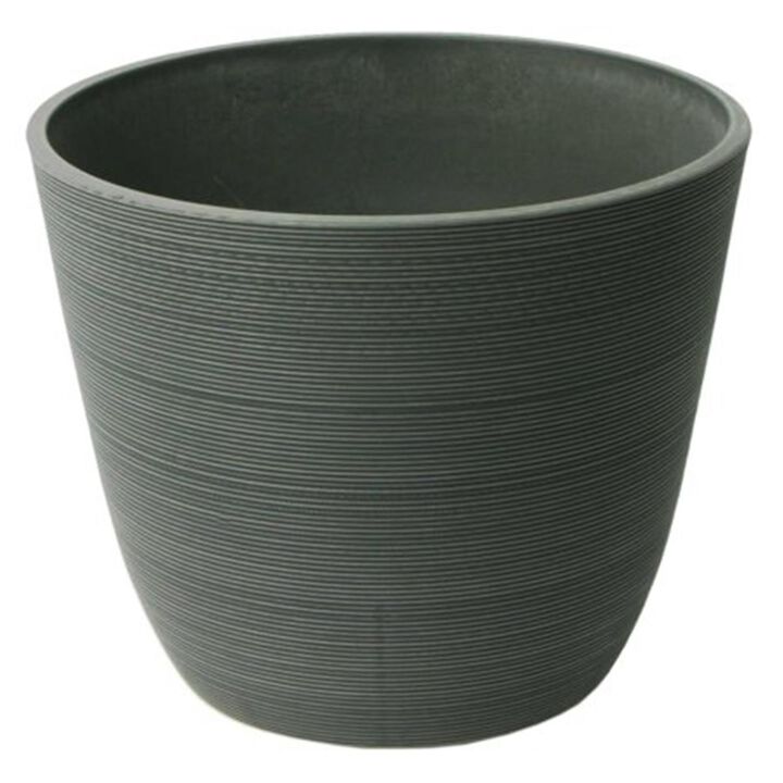 Algreen Products  14 in. Dia. x 11 in. Valencia Round Curve Planter - Ribbed