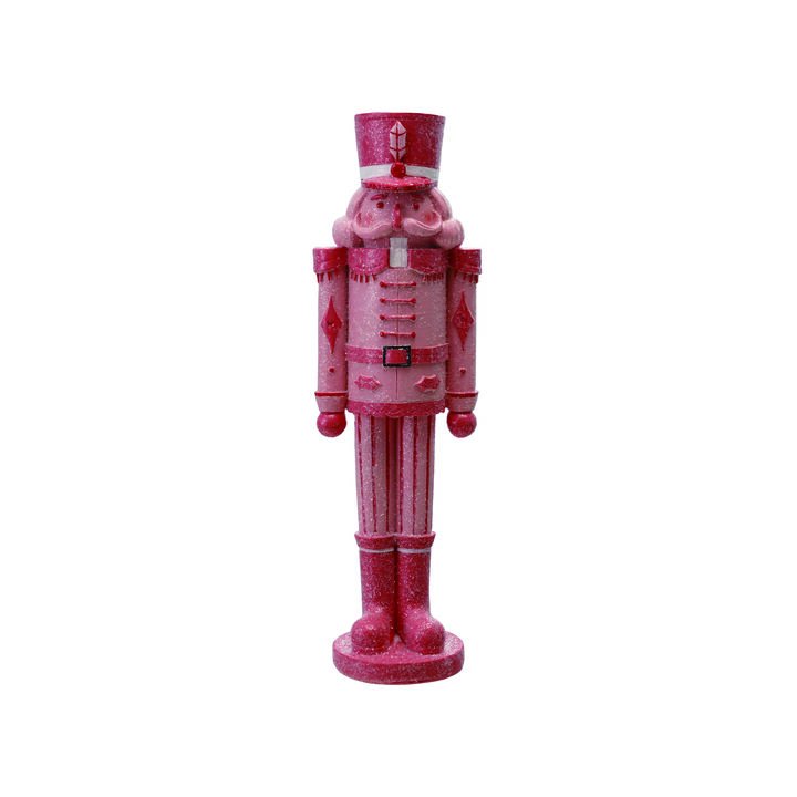 Resin Nutcracker, Pink and Red