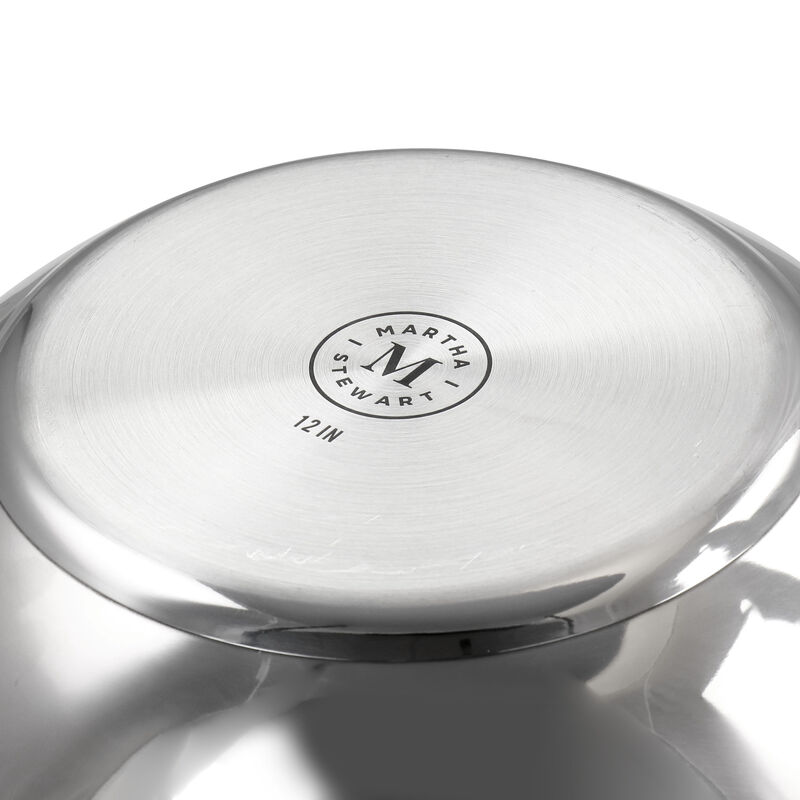 Martha Stewart Stainless Steel Essential 12 Inch Pan with Lid