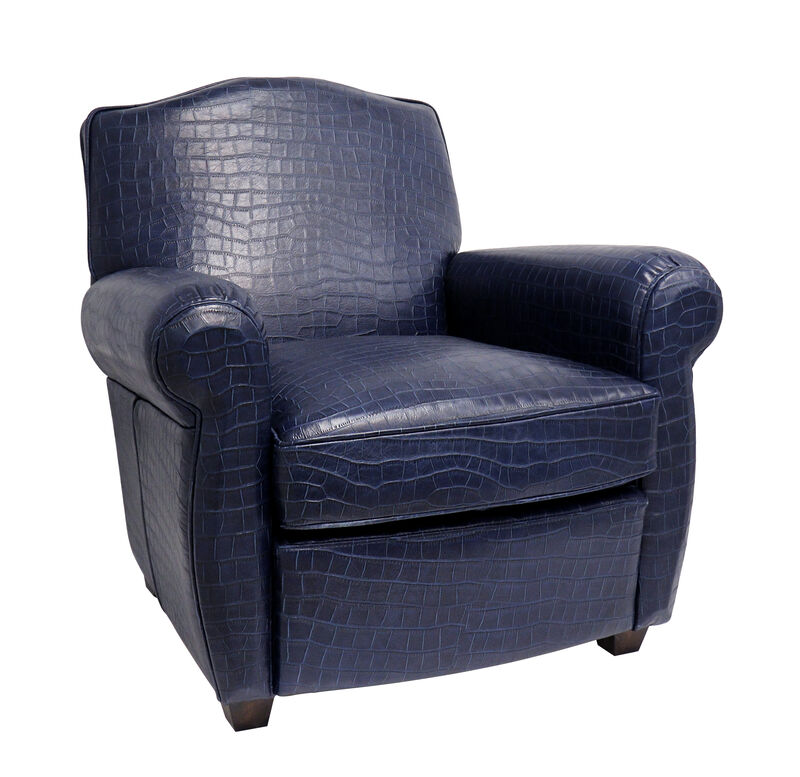 Pasargad Home Vicenza Embossed Leather Wing Chair image number 0