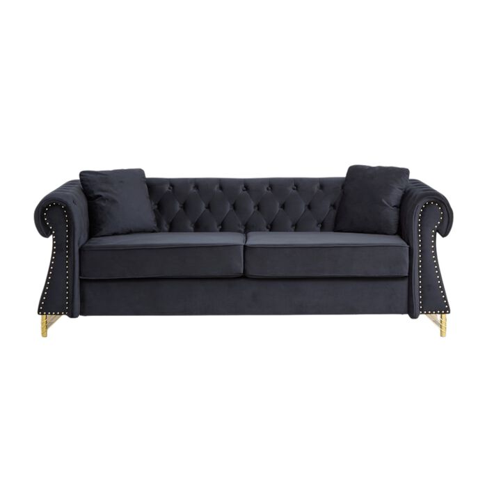 Brast Velvet Chesterfield Sofa