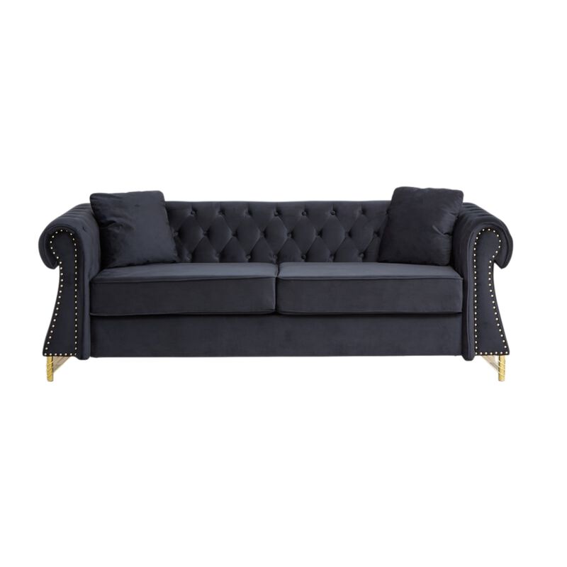 Brast Velvet Chesterfield Sofa image number 0