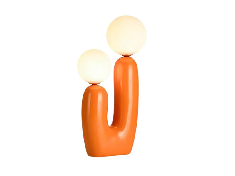 Modern Cactus Table Lamp with Milk Glass Globes Decorative Bedroom Light image number 0