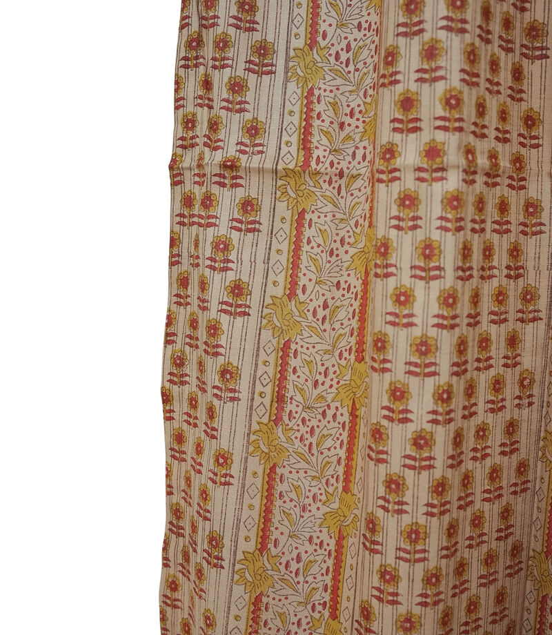 Fabdivine Handmade Block Print Floral 54x84 Inch Curtain Soft Semi Sheer Linen Farmhouse Window Drape, Anamika image number 6