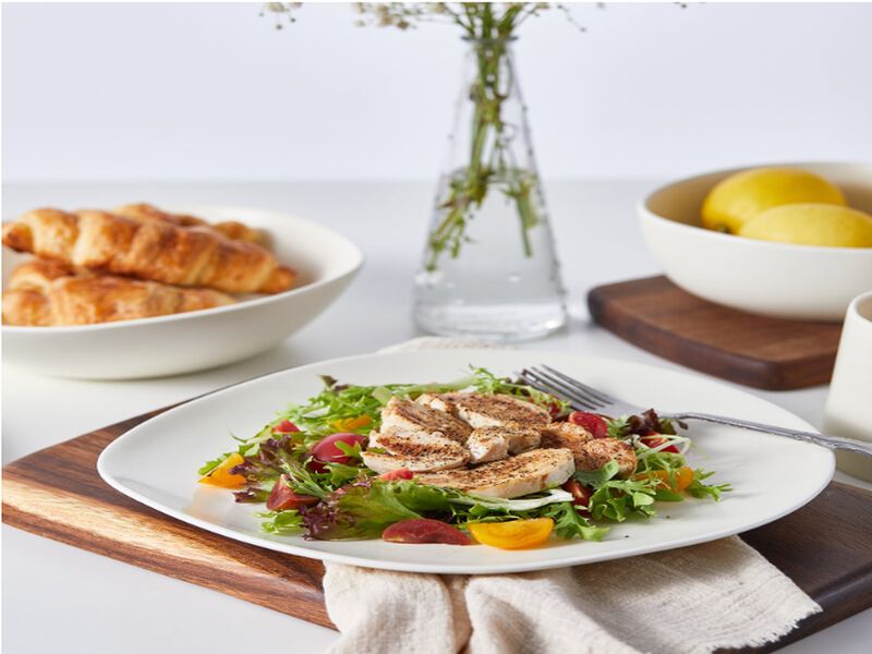 Stone lain Delilah Salad Plate 6-Piece Dish Set, Porcelain, Cream, 6 Salad Plates