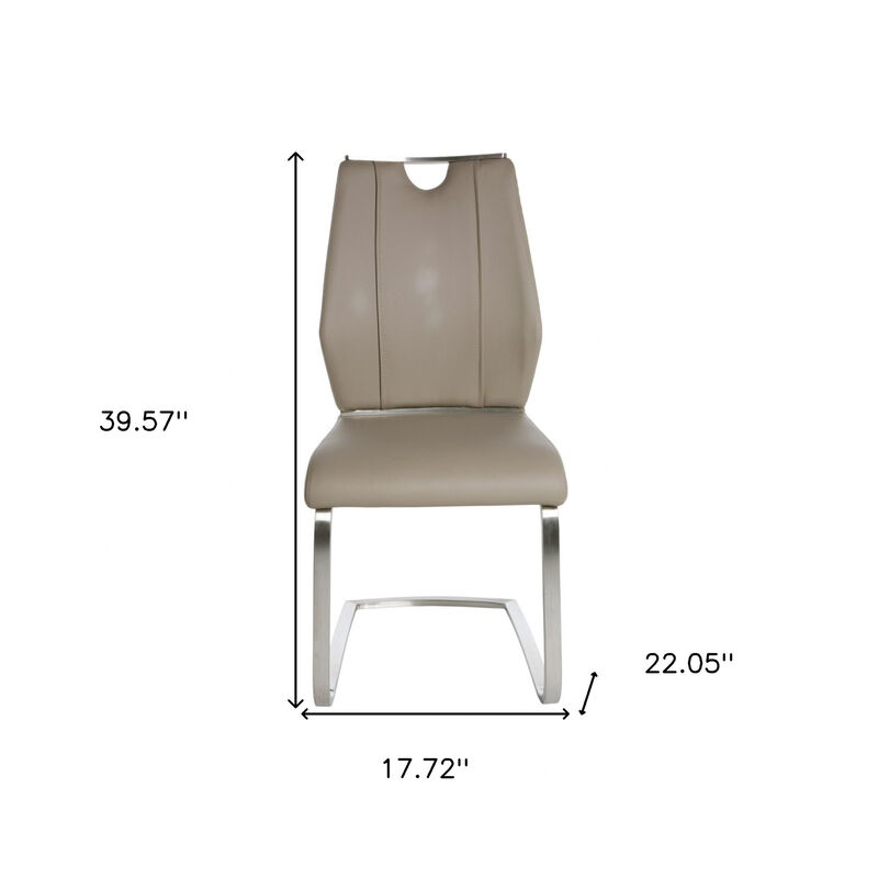 Stylish Faux Leather Cantilever Chairs – Set of 2 for Dining or Office