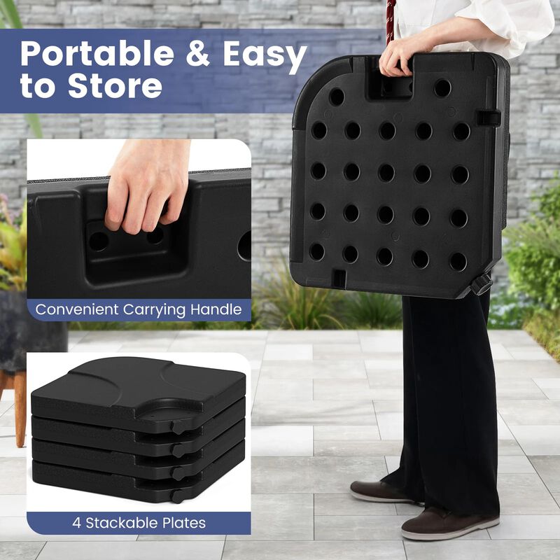 Mondawe 20 Inch Patio Offset Water Filled Plate Umbrella Base Sand