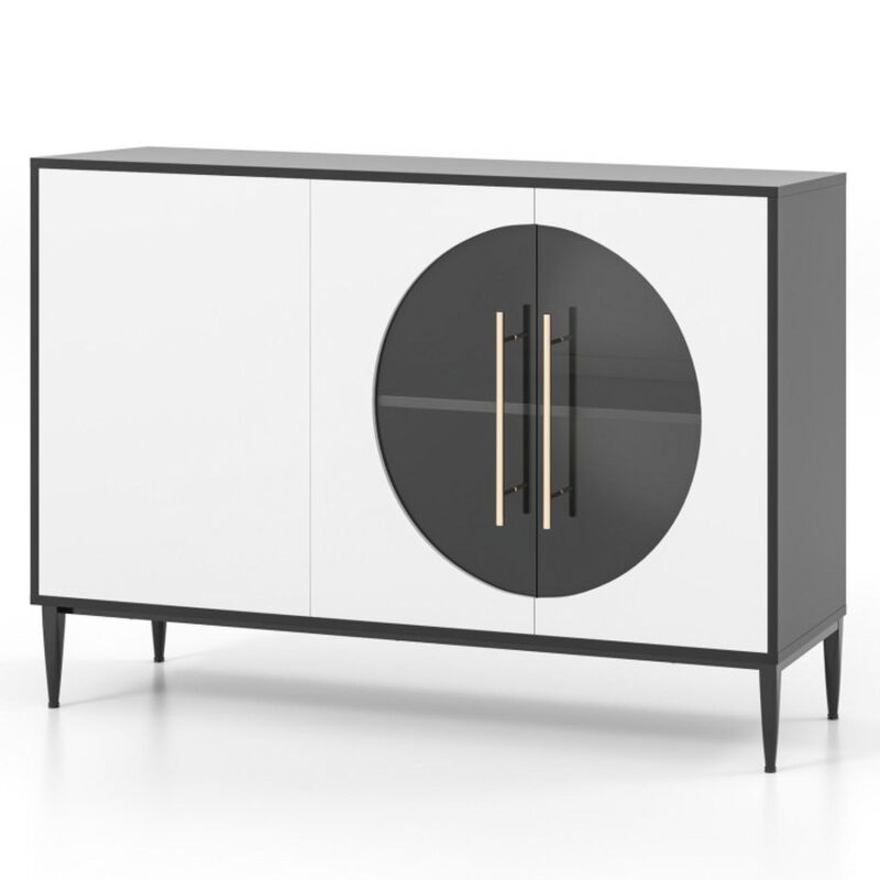 Hivvago Sideboard Cabinet with Tempered Glass Door for Living Room Dining Room Kitchen