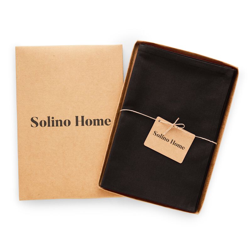 Solino Home Dru &ndash; Cotton Linen Plain Dinner Napkins &ndash; Set of 4, 20 x 20 in, Machine Washable, Holiday and Everyday Dining