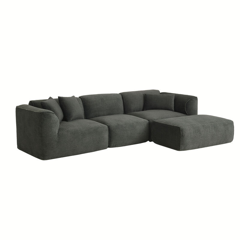 Merax U_Style Luxury living room double-needle cut velvet sofa