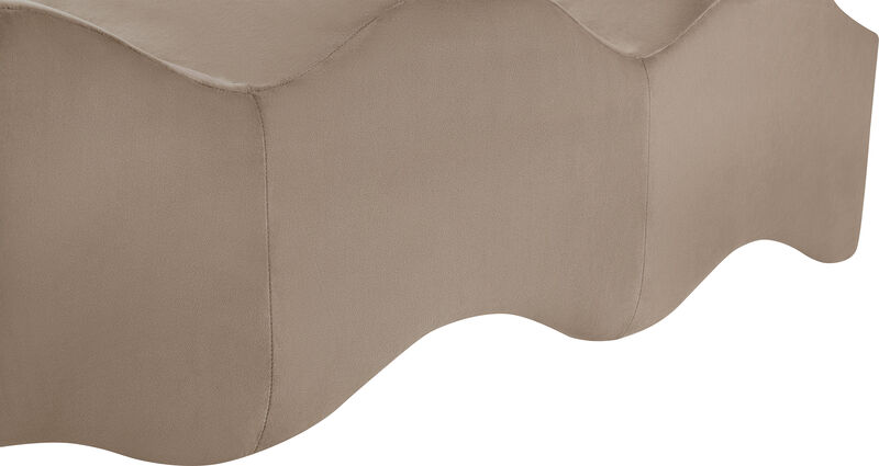 Meridian Furniture Wave Taupe Velvet Bench