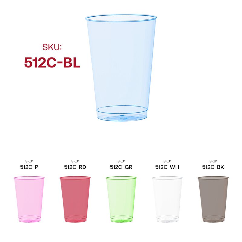 12 oz. Clear Blue Plastic Party Cups (240 Cups) image number 6