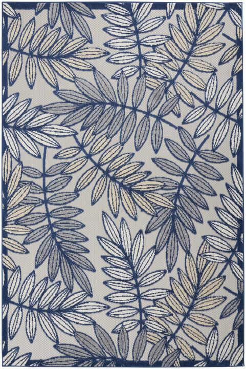 HomeRoots Botanical Leaves Indoor Outdoor Area Rug