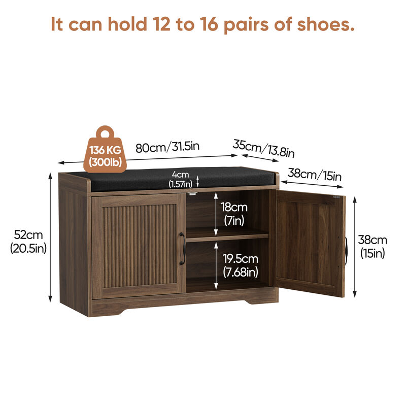 Dempal entryway shoe storage bench image number 9
