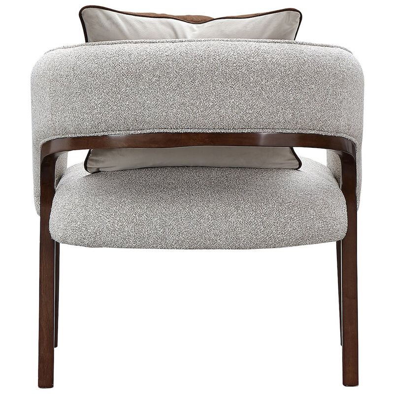 Michael Amini Houston Accent Chair - Pebble/Walnut