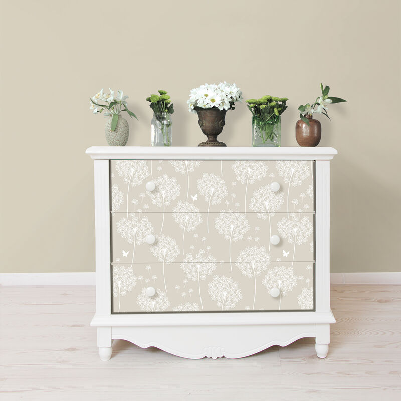 Taupe Dandelion Peel & Stick Wallpaper image number 2