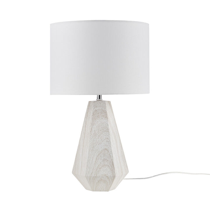 Gracie Mills Janiya 23" Faux Wood Texture Resin Table Lamp