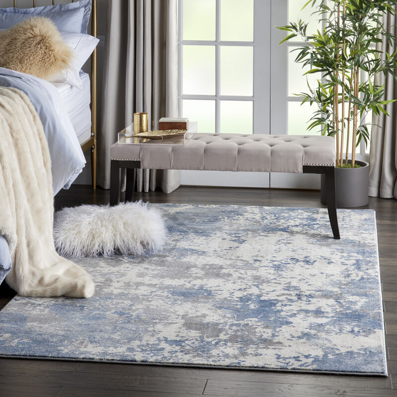 Rustic Textures RUS08 Gray/Blue 5'3" x 7'3" Rug image number 1
