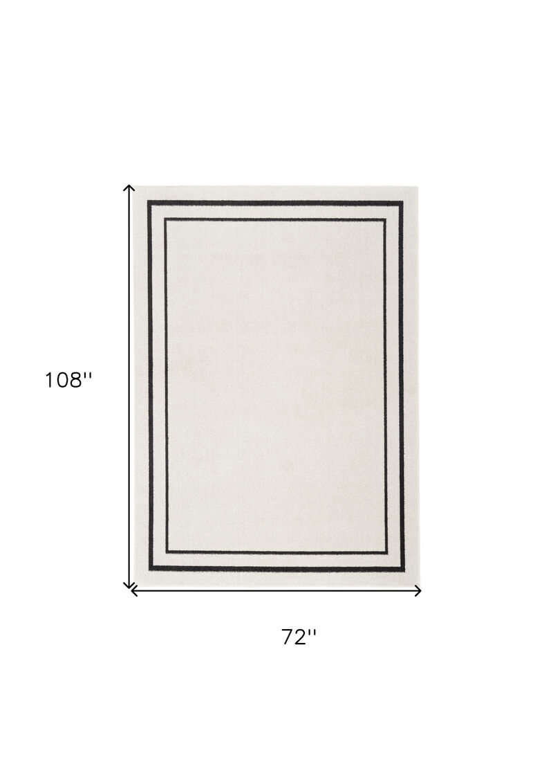 HomeRoots 6' X 9' Ivory And Black Indoor Outdoor Area Rug image number 5