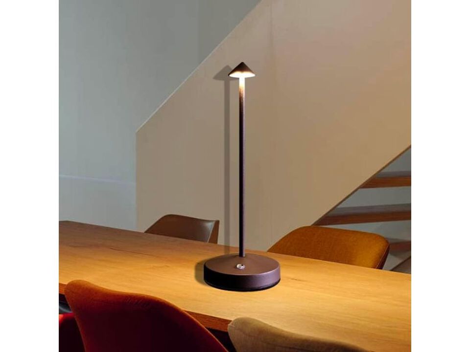 Cordless Rechargeable LED Table Lamp Touch Dimmable Night Light Rust