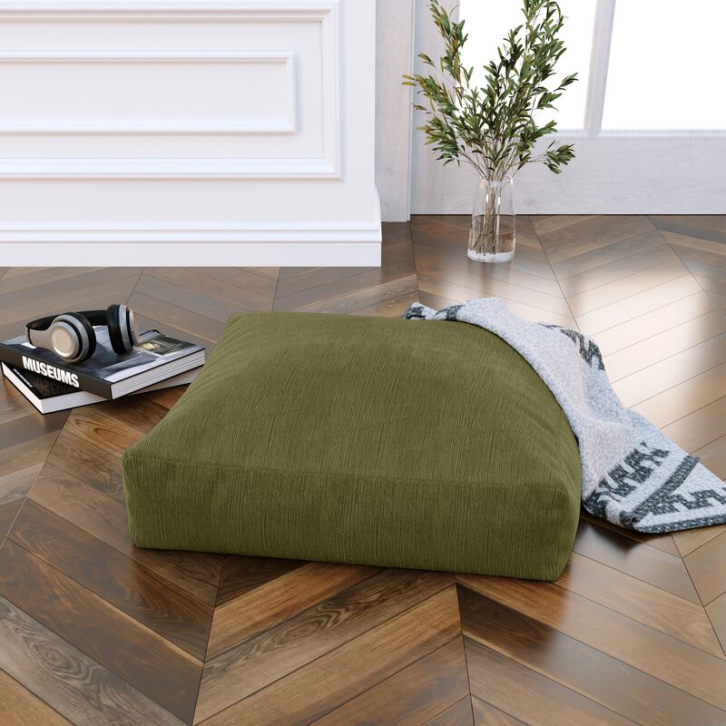 Jaxx Brio Large Décor Floor Pillow / Meditation Yoga Cushion, Plush Microvelvet, Berry Red