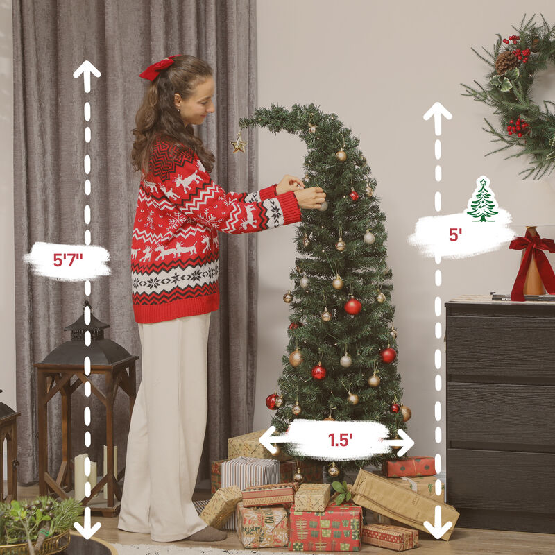 BreeBe 5 ft Prelit Christmas Tree with 100 LED Lights and Metal Stand image number 2