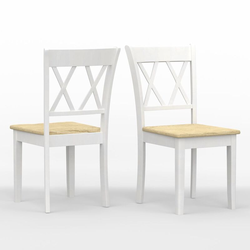 Rize Home Double X-Bck Dining Chairs (2) White Natural image number 0