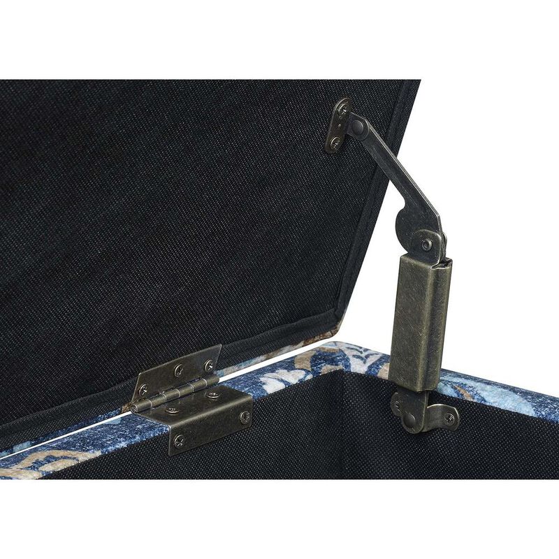 Convience Concept, Inc. Designs4Comfort Winslow Storage Ottoman, Indigo Flora Fabric