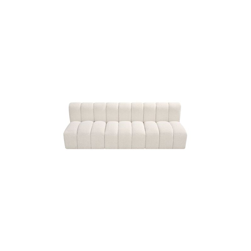 Meridian Furniture Arc Cream Boucle Fabric Modular Sofa