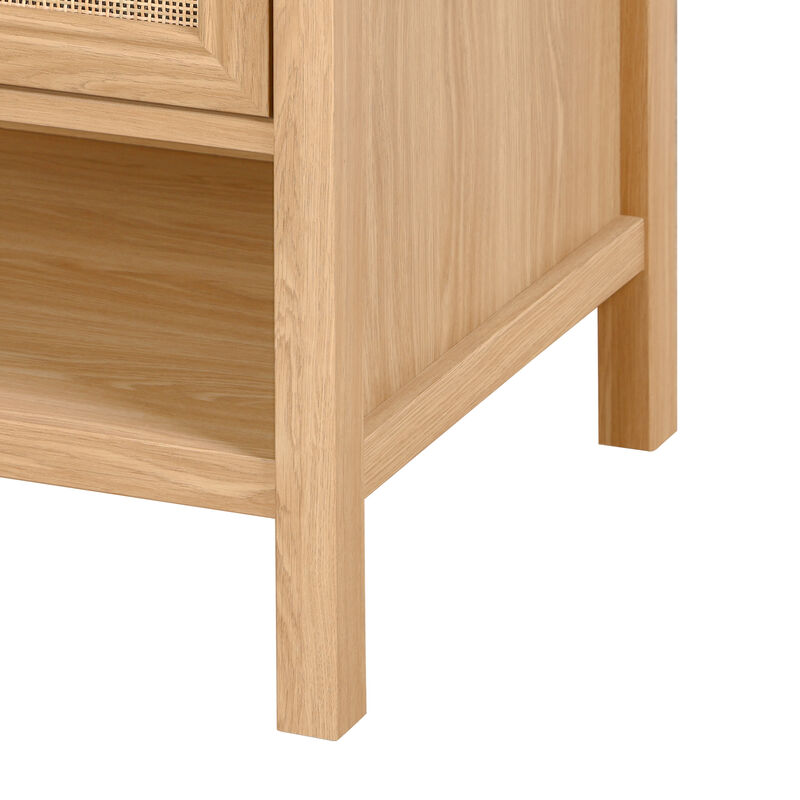 Jasper 36 in. W x 18 in. D x 33 in. H Rattan Modern Coastal 2-Shelf Bath Vanity Cabinet Only (Sink Basin Not Included)