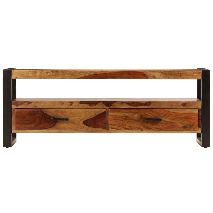 vidaXL TV Cabinet 47.2"x13.8"x17.7" Solid Sheesham Wood