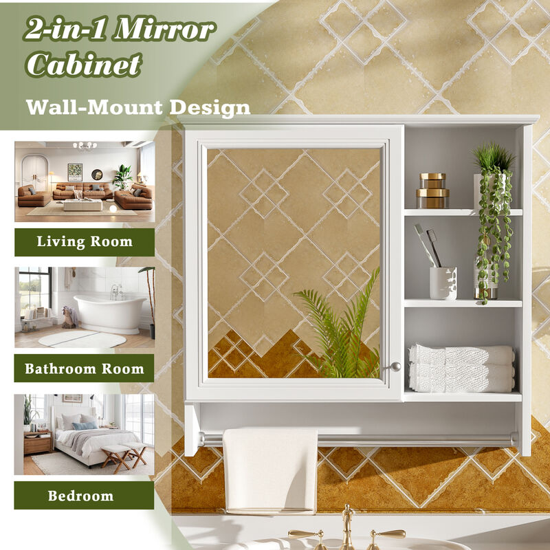 ELEMENT ACE Wall-Mount 2-in-1 Mirror Cabinet with Adjustable Shelf and Soft-Closing Hinges for Modern Storage Solutions image number 8