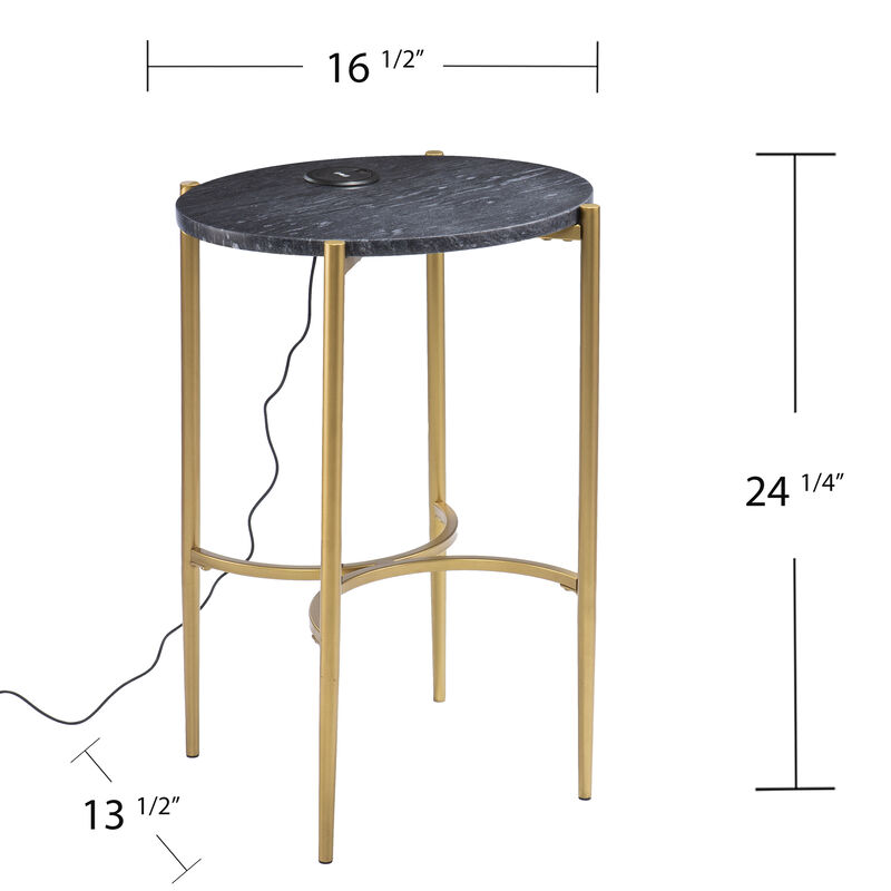 Padstow Side Table with Wireless Charging